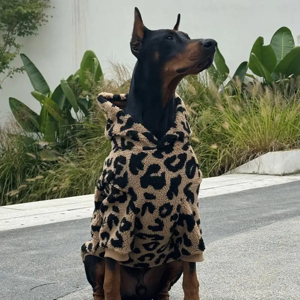 Manta Hoodie Premium para Perros – Diseño Leopardo